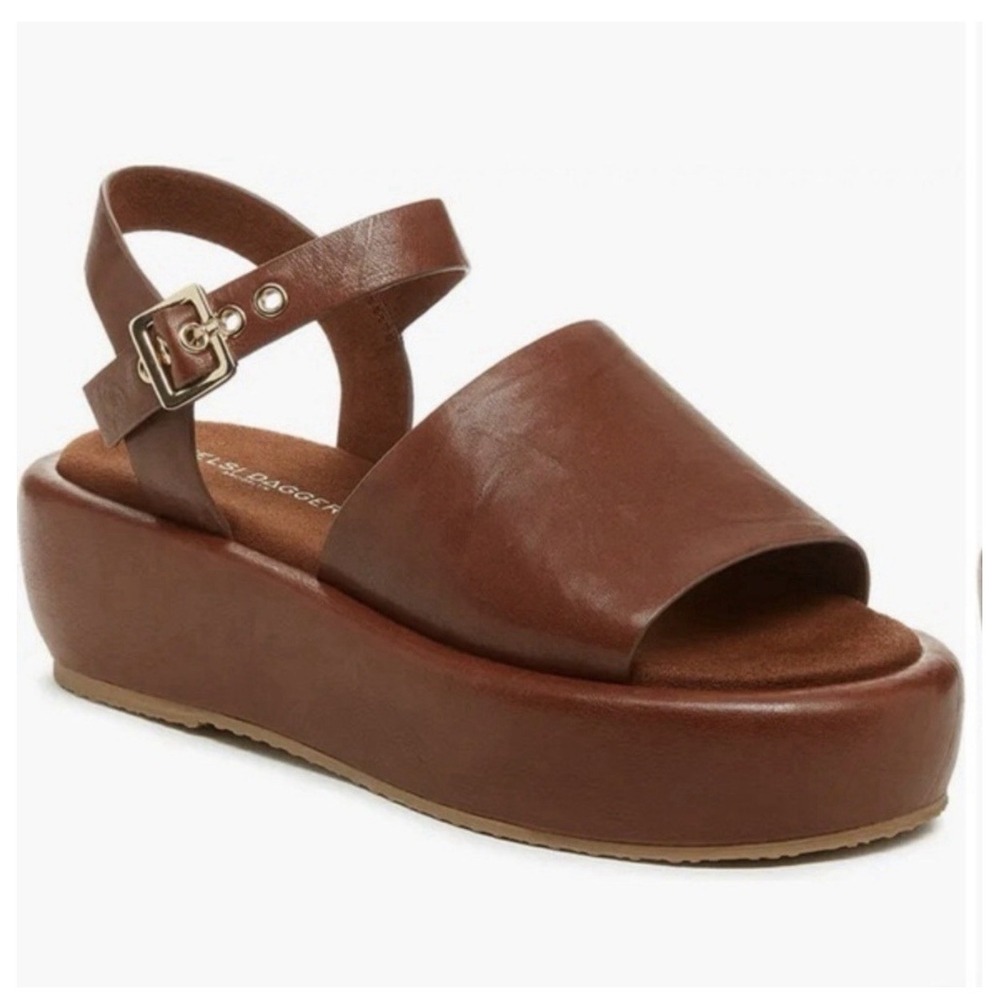 Kelsi Dagger Brooklyn Birdie Platform Sandals 7 Brown Leather Anthropologie